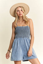 Denim Smocking Top Romper