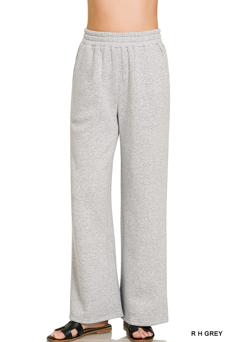 Heather Grey Fleece Zenana Pants with Pocket 8/4/26 1349