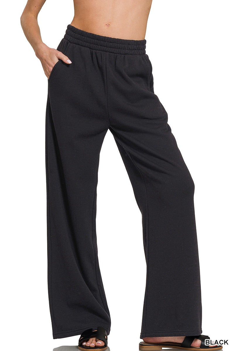 Black Fleece Zenana Pants with Pocket 8/4/26 1346