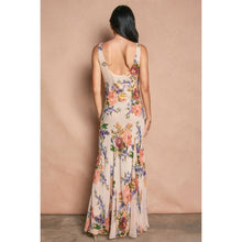 Soft Floral Delicate Affair Cowl Neck Godet Maxi Dress