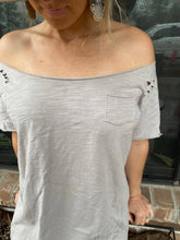 Grey Tattered Ripped Rare Bird Tee