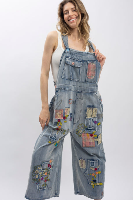 Washed Denim Vintage Oversized Blue Velvet Bib Overalls 5/28/26 1312
