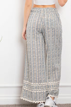 Grey Elastic Waist Wide Leg Blue Velvet Pants 5/1/25 9864