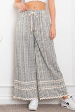 Grey Elastic Waist Wide Leg Blue Velvet Pants 5/1/25 9864