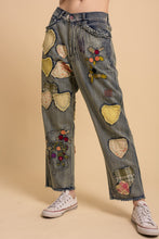 Denim Playful Heart Embroidered Denim Blue Velvet Pants 6/23/26 1326