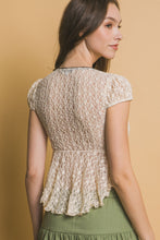 Cream Sheer Lace Top 2/28/25 9651