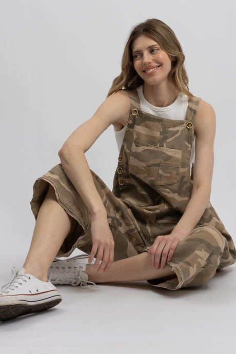 Camo Ankle Length Blue Velvet Overalls 4/29/25 9818