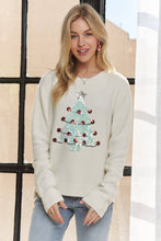 Ivory Round Neck Christmas Tree Sweater