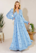 Sky Blue printed woven maxi dress