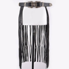 Black Double Buckle Curtain Fringe Belt