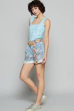 Blue Multi Elastic waistband patchworks POL shorts
