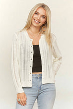 BUTTON-FRONT KNIT TOP WITH LONG SLEEVES - CET4092: BLACK / S-M-L(2-2-2)