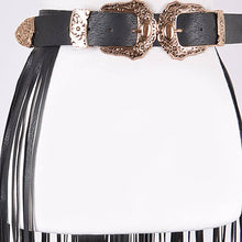 Black Double Buckle Curtain Fringe Belt
