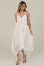 Ivory Twist Front Hanky Hem Lace Maxi Dress