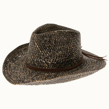 Morocco Raffia Straw Cowboy Hat with Black Stain