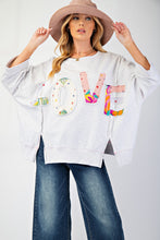 Light Heather Grey Washed Lover Patch Terry Knit Easel Pullover 5/6/25 9871