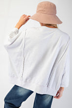 Light Heather Grey Washed Lover Patch Terry Knit Easel Pullover 5/6/25 9871