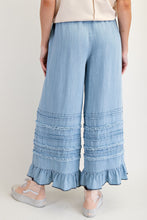 Light Denim Self Frayy Washed Chambray Easel Pants 5/9/25 9878
