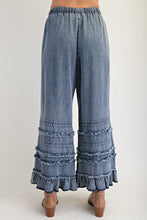 Dark Denim Self Frayy Washed Chambray Easel Pants 5/9/25 9877