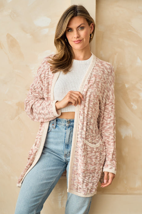 Mauve Slub Knit Cardigan 8/19/25 1117