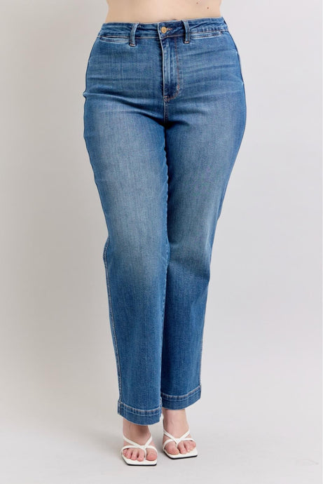 Medium High Waist Contrast Thread Straight Judy Blue Jeans 4/25/25 9796