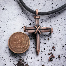 Antique Nail Cross Necklace in Copper