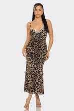 Brown Leopard Lace Trim Maxi Dress 5/20/25 9893