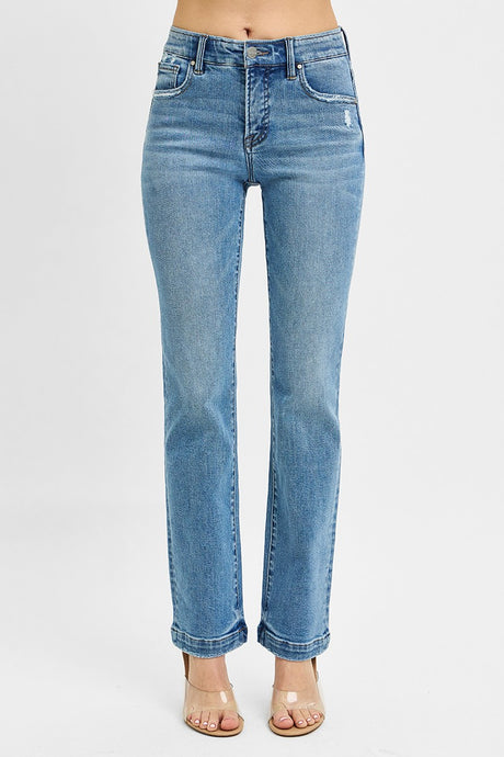 Medium Tummy Control Mid Rise Straight Risen Jeans 6/24/25 9988