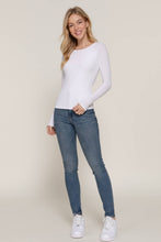 Off White Long Sleeve Round Neck Double Layer Tee