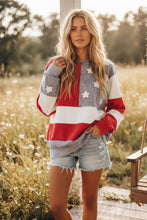 Red White Blue Mineral Washed American Flag Sweatshirt