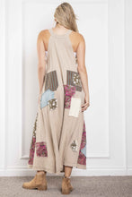 Light Taupe Patched Plunge V Neck Wide Leg Blue Velvet Jumper 5/2/25 9868