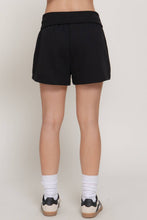 Black Contrast Folded Waistband Sweat Shorts