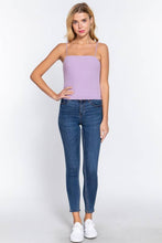 Celadon Green Straight Neck Two Ply Rib Knit Cami Top