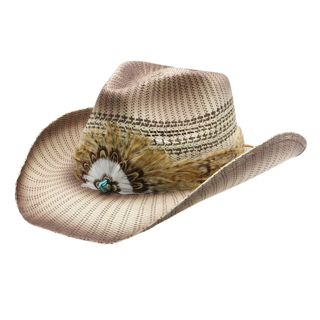Barred Feather Band Cowboy Hat