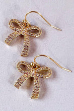 Rhinestone Bow Dangle Earrings EG4