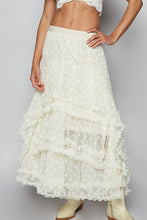 Natural Floral embroidered ruffle lace crochet POL skirts