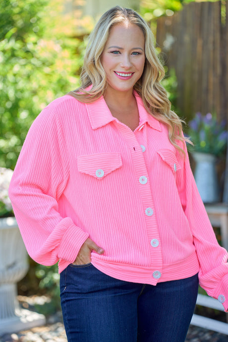 Pink Cropped Corduroy Jacket 8/19/25 1101