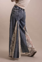 Denim Lace Mix Ruffle Wide Leg Blue Velvet Pants 8/18/26 1372