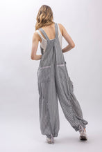 Black Stripe Adjustable Strap Loose Fit Blue Velvet Overalls 7/21/26 1341