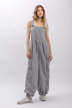Black Stripe Adjustable Strap Loose Fit Blue Velvet Overalls 7/21/26 1341