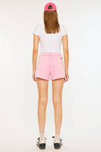 Pink High Rise Frayed Hem Denim Kancan Shorts