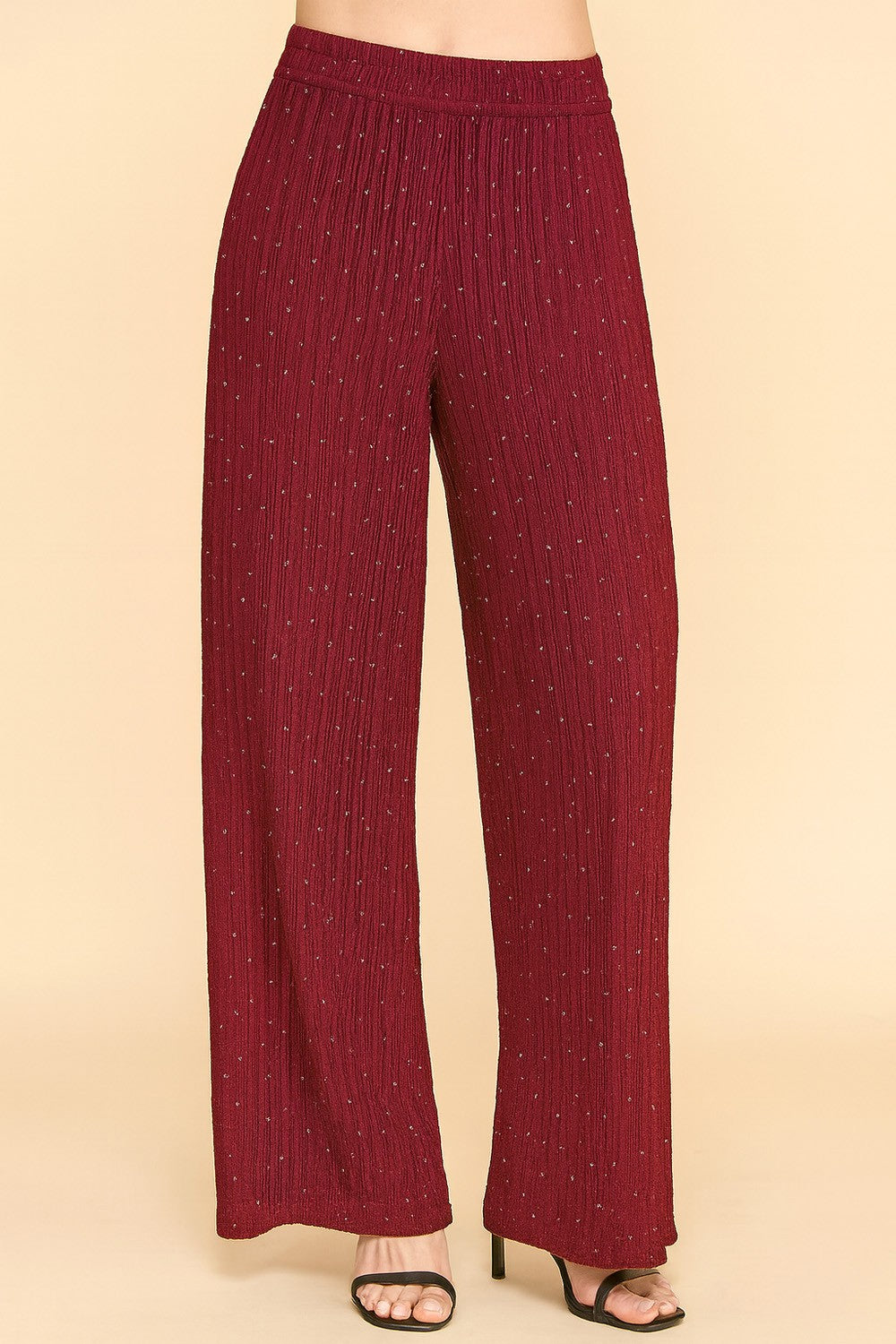 Cherry Lacquer Rhinestone Crinkle Loungewear Pants 10/22/25 1213