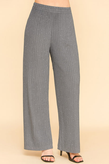 Steel Grey Rhinestone Crinkle Loungewear Pants 10/7/25 1187