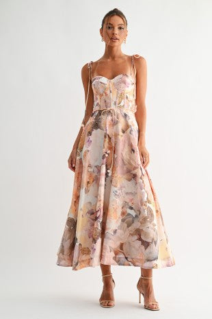 Cream Multi Blossom Reverie Corset Maxi Dress 5/28/26 1316
