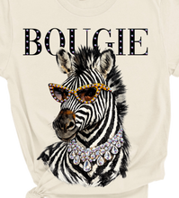 Natural Zebra Glam Animal Rhinestone Graphic Tee