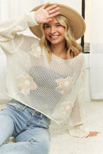 Ivory Lightweight Floral Sweater