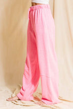 Neon Pink Elastic Banded Waist Baggy Pants