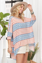 Denim American Flag Thermal Flare Top