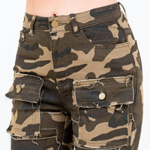 Olive Camo Patchwork Stacked Pants