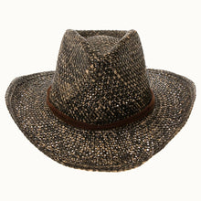 Morocco Raffia Straw Cowboy Hat with Black Stain